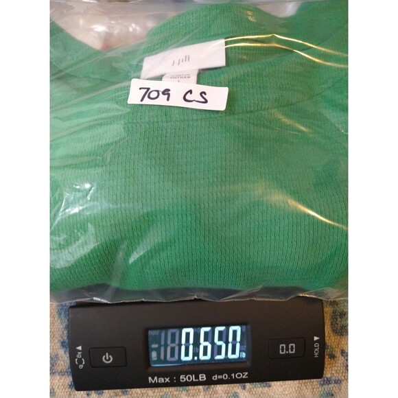 J. Jill Women's Green Knit Pullover Sweater Size L long cuffed sleeves - Picture 9 of 9